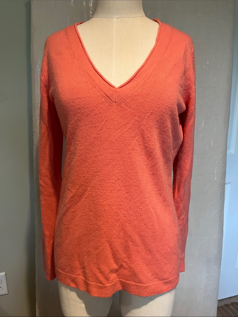 New York & Company Coral V-Neck Sweater